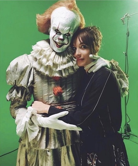 Bill Skarsgård with his girlfriend Alida Morberg on the set of 'It' (Source: Twitter)